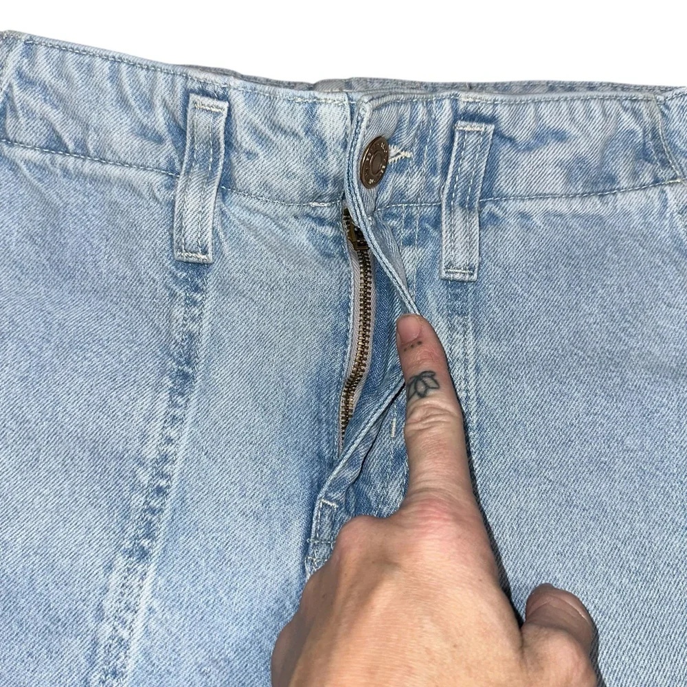 Free People We The Free NWOT Major Leagues Jeans 27x28 Light Wash Hi-Rise Denim